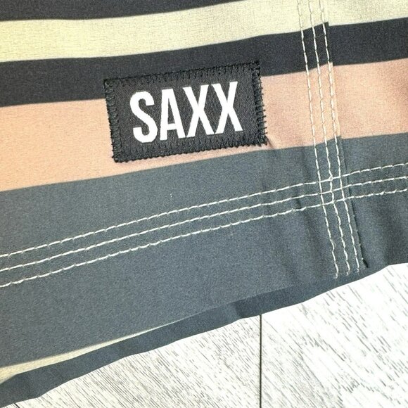 SAXX Shorts Betawave 2N1 Board Swim Multi Stripe Mens Size 38 7" Inseam - Picture 2 of 4